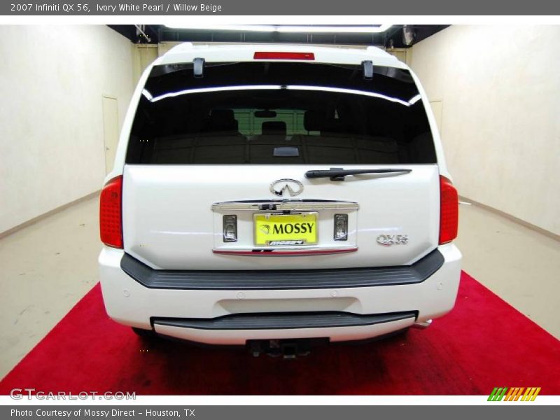 Ivory White Pearl / Willow Beige 2007 Infiniti QX 56