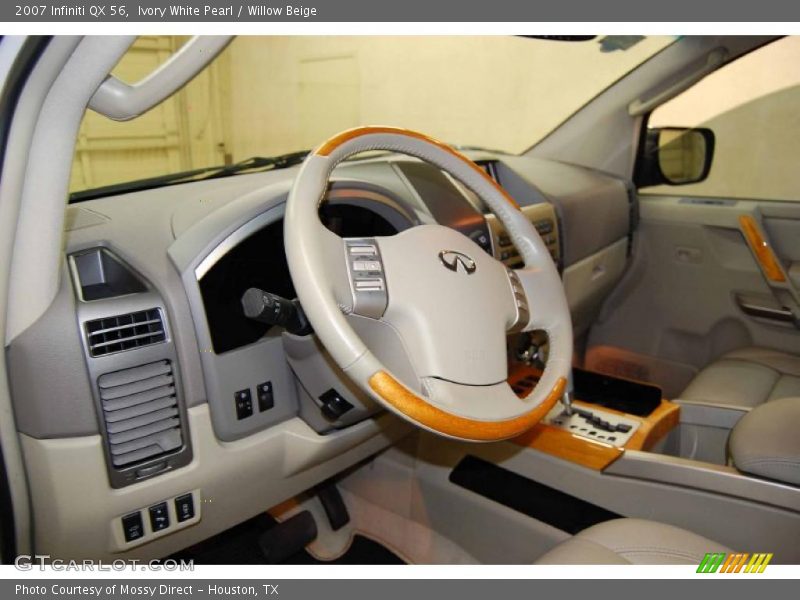 Ivory White Pearl / Willow Beige 2007 Infiniti QX 56