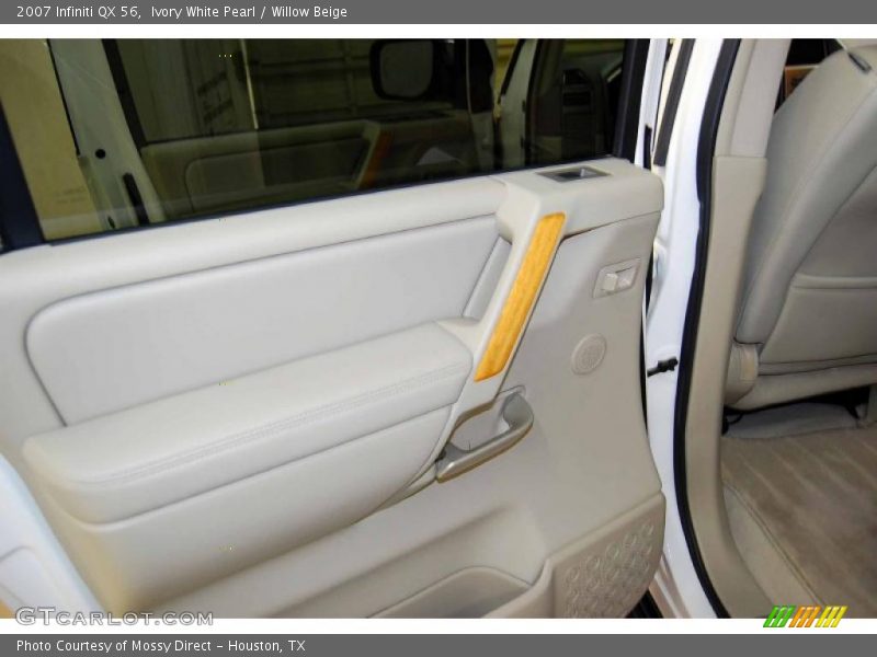 Ivory White Pearl / Willow Beige 2007 Infiniti QX 56
