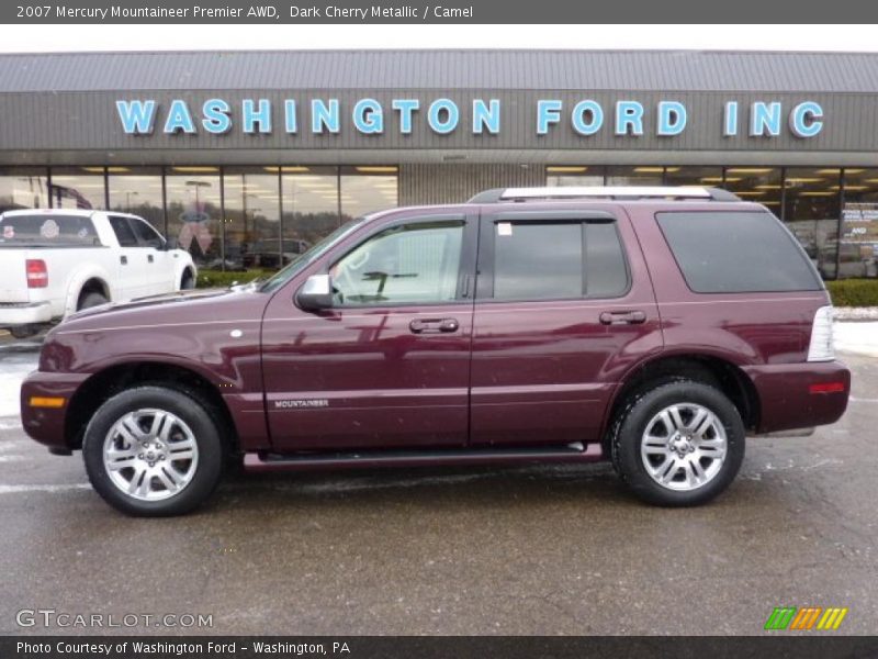 Dark Cherry Metallic / Camel 2007 Mercury Mountaineer Premier AWD