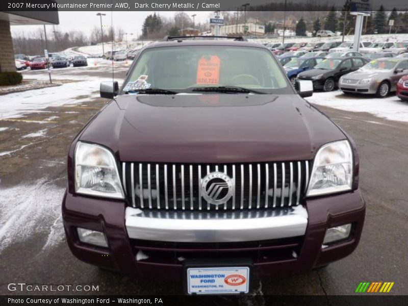 Dark Cherry Metallic / Camel 2007 Mercury Mountaineer Premier AWD