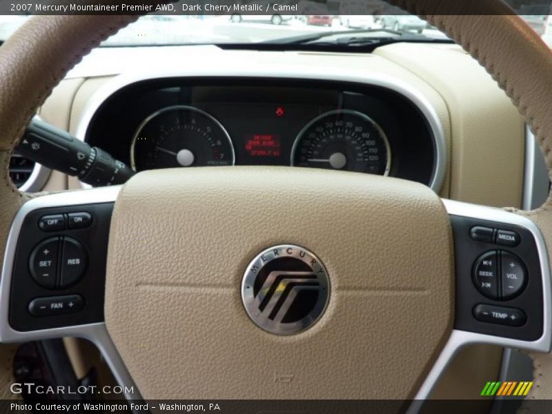 Dark Cherry Metallic / Camel 2007 Mercury Mountaineer Premier AWD