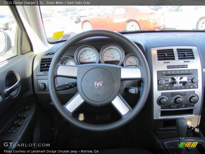 Stone White / Dark Slate Gray 2010 Dodge Charger 3.5L