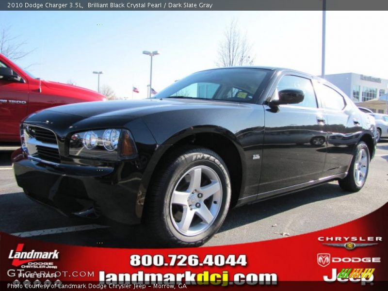 Brilliant Black Crystal Pearl / Dark Slate Gray 2010 Dodge Charger 3.5L