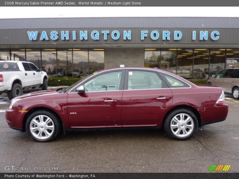 Merlot Metallic / Medium Light Stone 2008 Mercury Sable Premier AWD Sedan