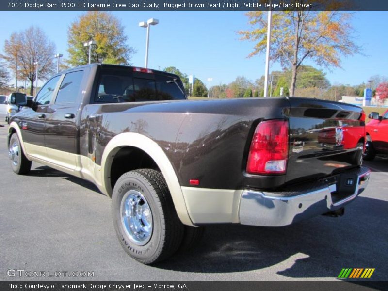 Rugged Brown Pearl / Light Pebble Beige/Bark Brown 2011 Dodge Ram 3500 HD Laramie Crew Cab Dually