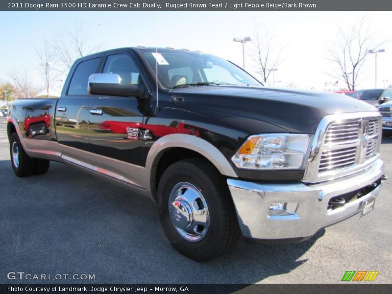 Rugged Brown Pearl / Light Pebble Beige/Bark Brown 2011 Dodge Ram 3500 HD Laramie Crew Cab Dually
