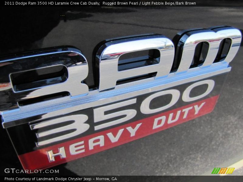 Rugged Brown Pearl / Light Pebble Beige/Bark Brown 2011 Dodge Ram 3500 HD Laramie Crew Cab Dually