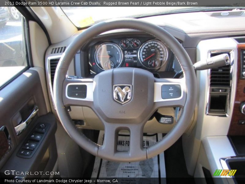 Rugged Brown Pearl / Light Pebble Beige/Bark Brown 2011 Dodge Ram 3500 HD Laramie Crew Cab Dually