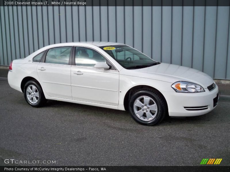 White / Neutral Beige 2008 Chevrolet Impala LT