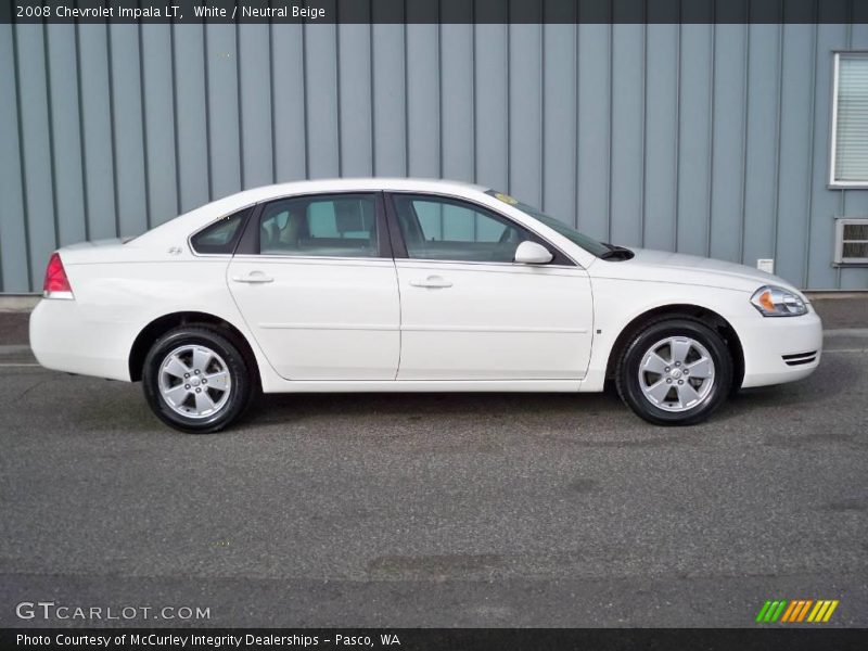 White / Neutral Beige 2008 Chevrolet Impala LT