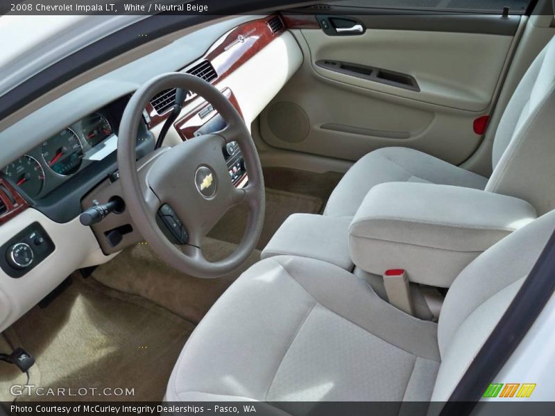 White / Neutral Beige 2008 Chevrolet Impala LT