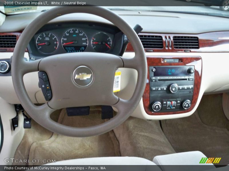 White / Neutral Beige 2008 Chevrolet Impala LT