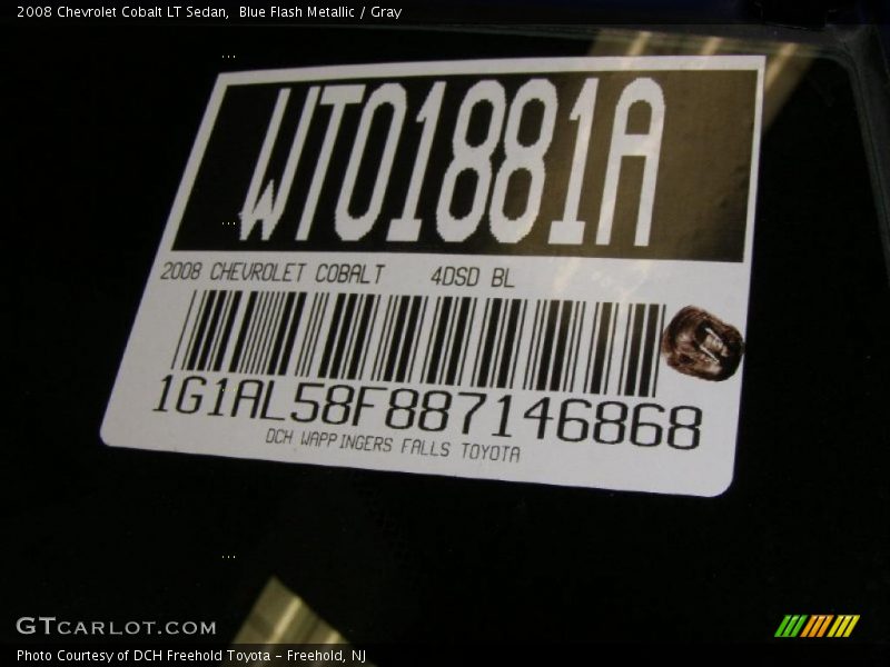 Blue Flash Metallic / Gray 2008 Chevrolet Cobalt LT Sedan