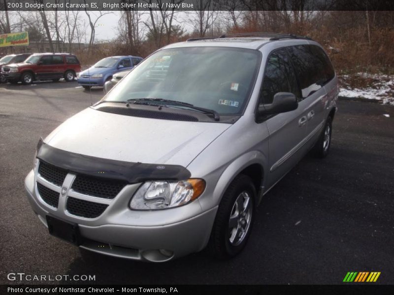 Bright Silver Metallic / Navy Blue 2003 Dodge Grand Caravan ES