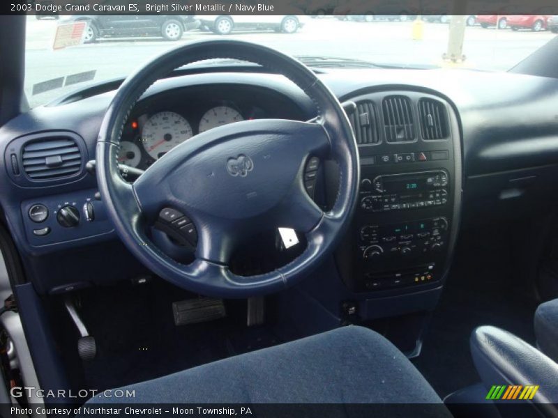 Bright Silver Metallic / Navy Blue 2003 Dodge Grand Caravan ES