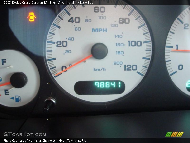 Bright Silver Metallic / Navy Blue 2003 Dodge Grand Caravan ES