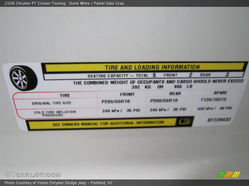 Stone White / Pastel Slate Gray 2008 Chrysler PT Cruiser Touring