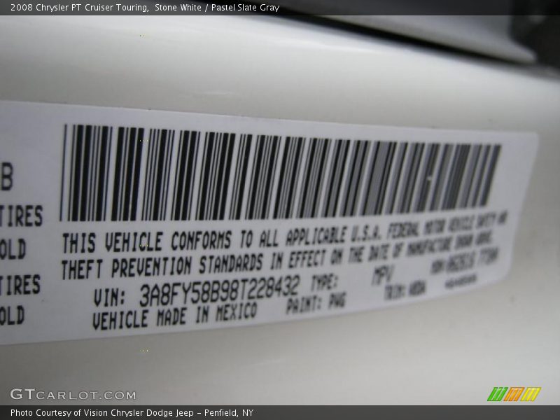 Stone White / Pastel Slate Gray 2008 Chrysler PT Cruiser Touring