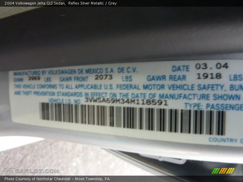 Reflex Silver Metallic / Grey 2004 Volkswagen Jetta GLS Sedan