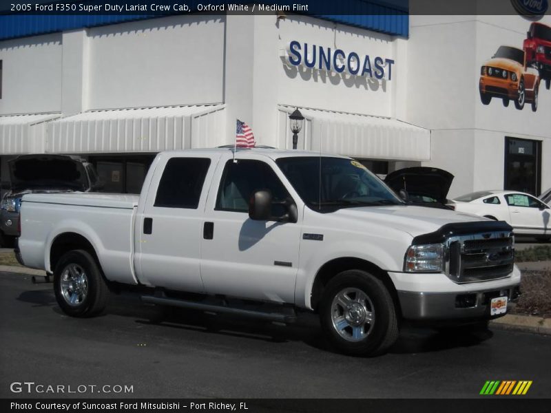 Oxford White / Medium Flint 2005 Ford F350 Super Duty Lariat Crew Cab