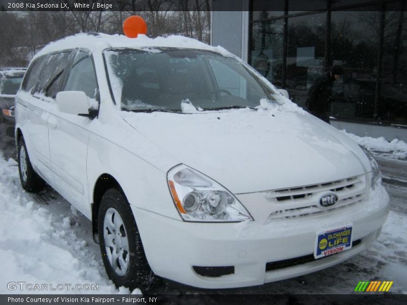 White / Beige 2008 Kia Sedona LX