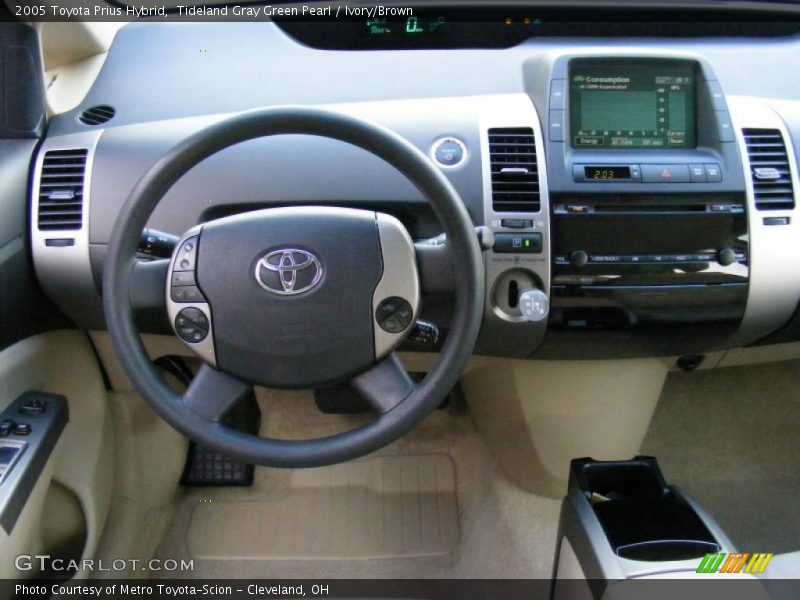Tideland Gray Green Pearl / Ivory/Brown 2005 Toyota Prius Hybrid