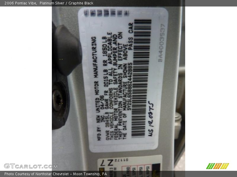 Platinum Silver / Graphite Black 2006 Pontiac Vibe