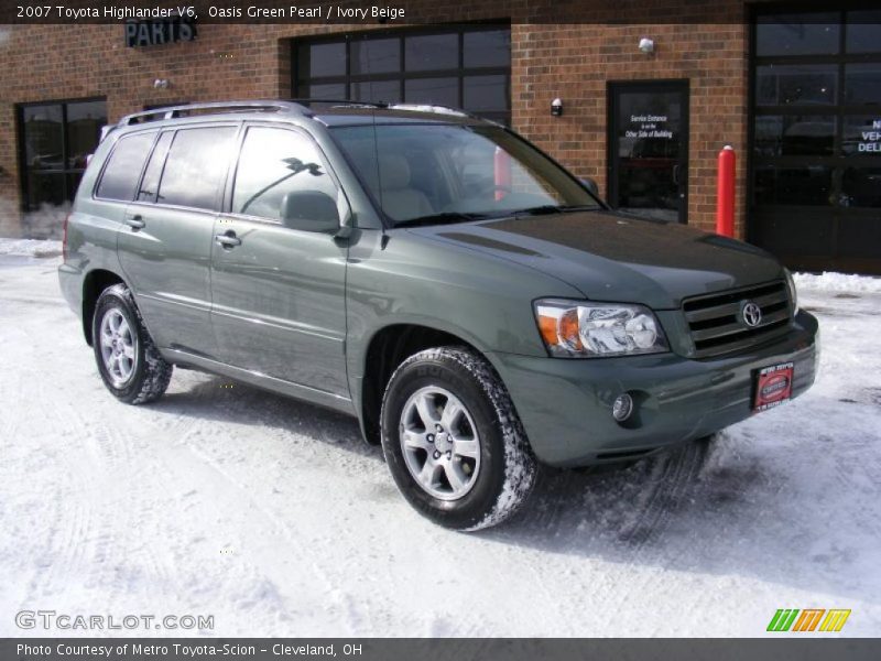 Oasis Green Pearl / Ivory Beige 2007 Toyota Highlander V6