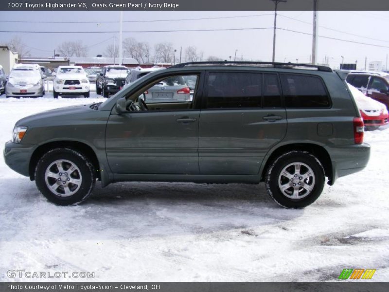 Oasis Green Pearl / Ivory Beige 2007 Toyota Highlander V6