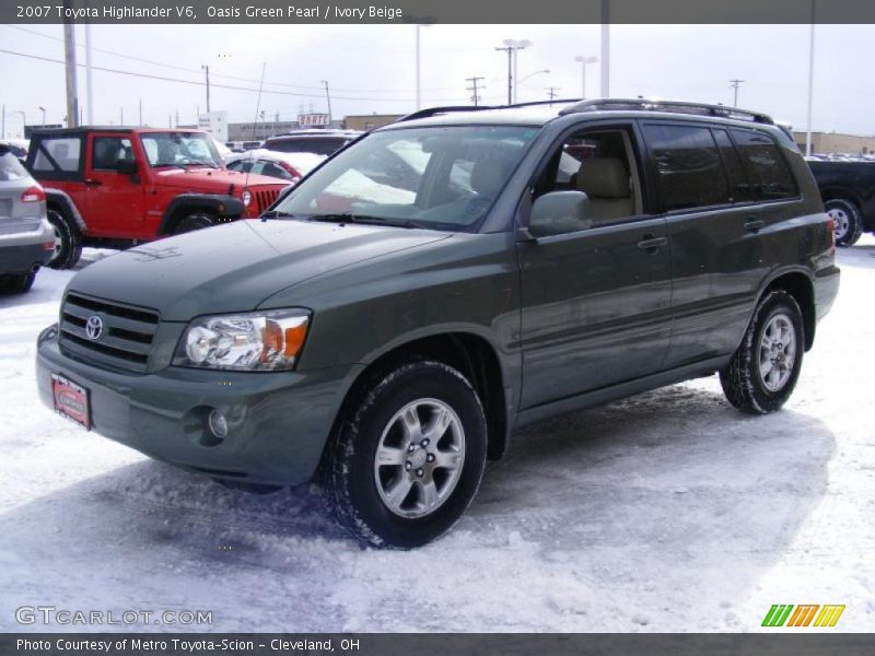 Oasis Green Pearl / Ivory Beige 2007 Toyota Highlander V6