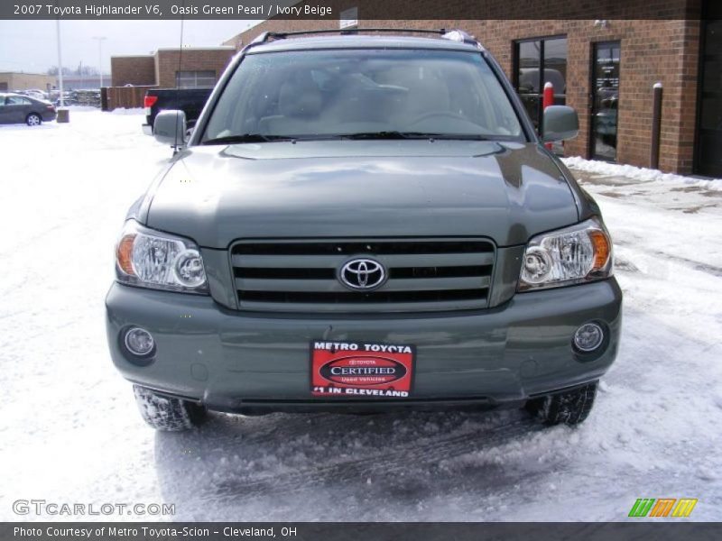 Oasis Green Pearl / Ivory Beige 2007 Toyota Highlander V6