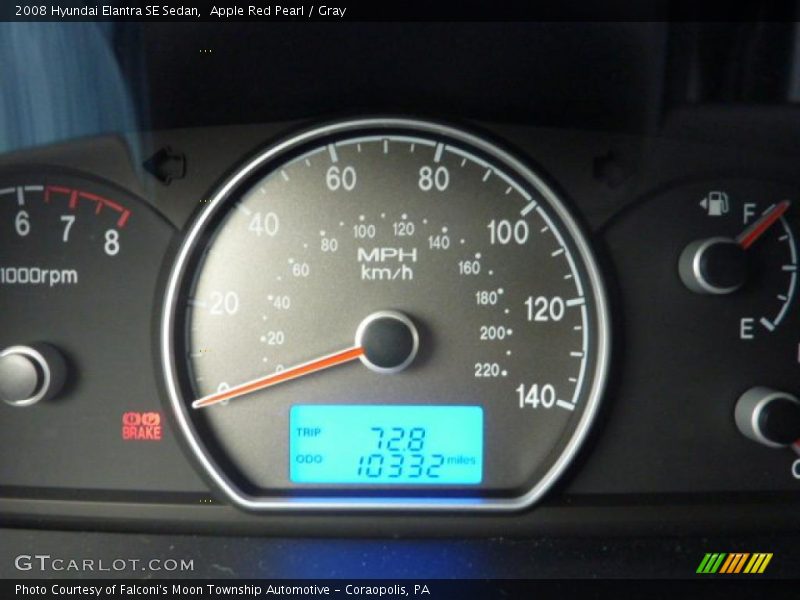 Apple Red Pearl / Gray 2008 Hyundai Elantra SE Sedan