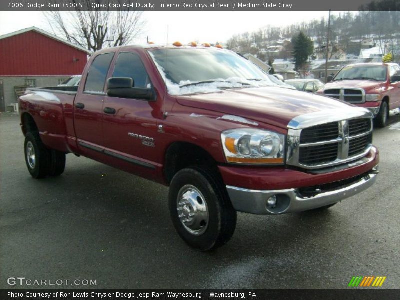 Inferno Red Crystal Pearl / Medium Slate Gray 2006 Dodge Ram 3500 SLT Quad Cab 4x4 Dually