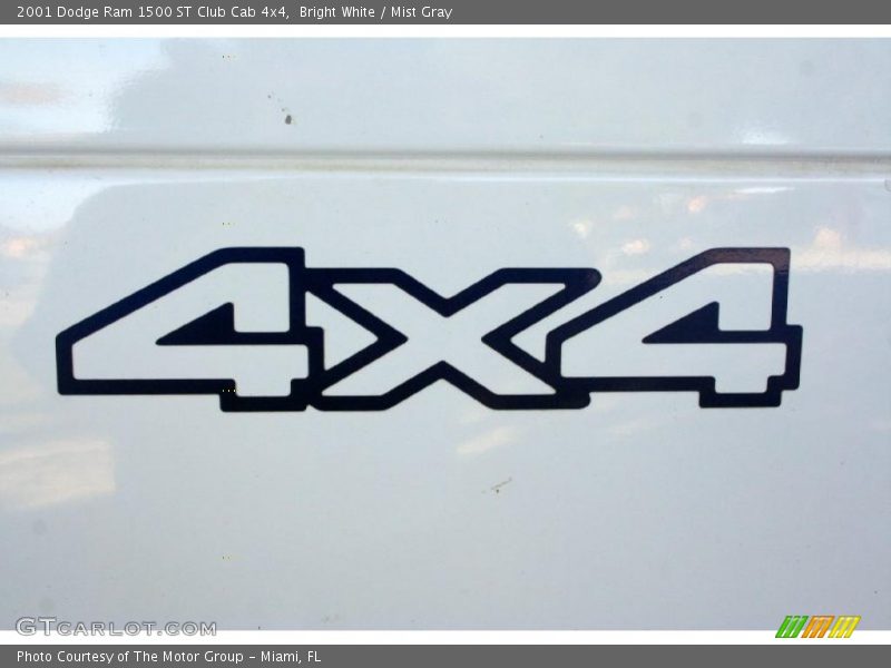 Bright White / Mist Gray 2001 Dodge Ram 1500 ST Club Cab 4x4