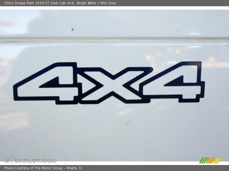 Bright White / Mist Gray 2001 Dodge Ram 1500 ST Club Cab 4x4