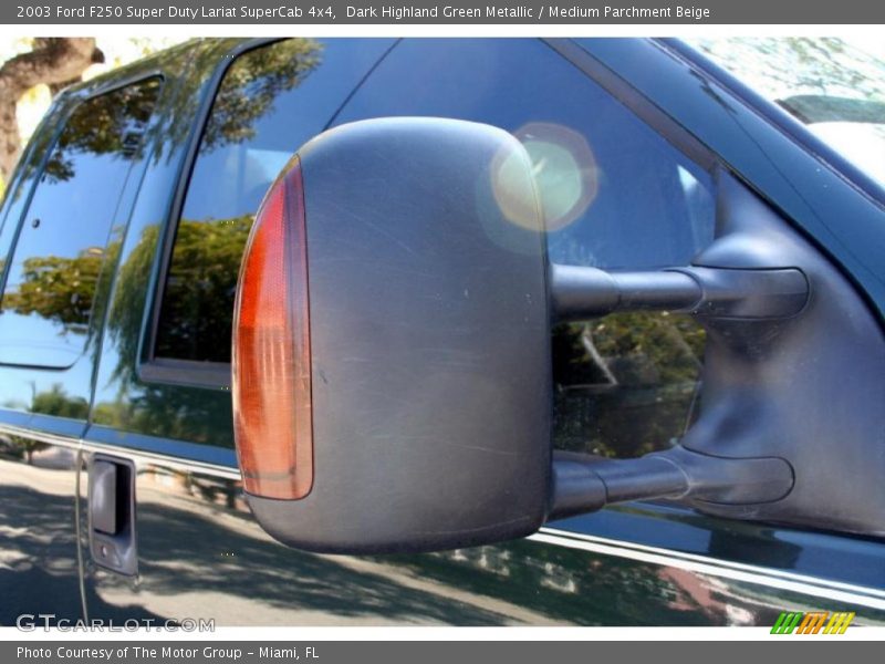 Dark Highland Green Metallic / Medium Parchment Beige 2003 Ford F250 Super Duty Lariat SuperCab 4x4