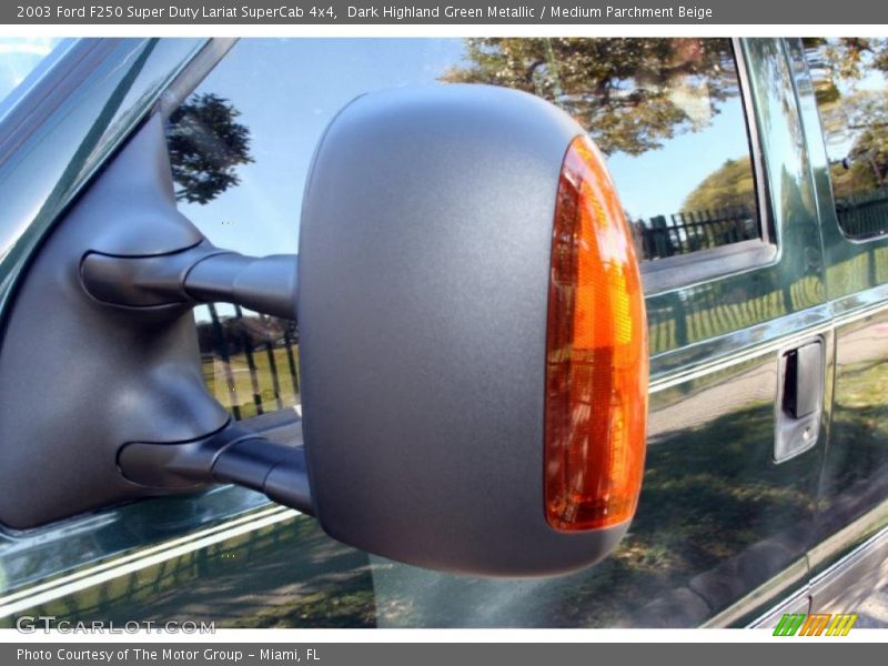 Dark Highland Green Metallic / Medium Parchment Beige 2003 Ford F250 Super Duty Lariat SuperCab 4x4