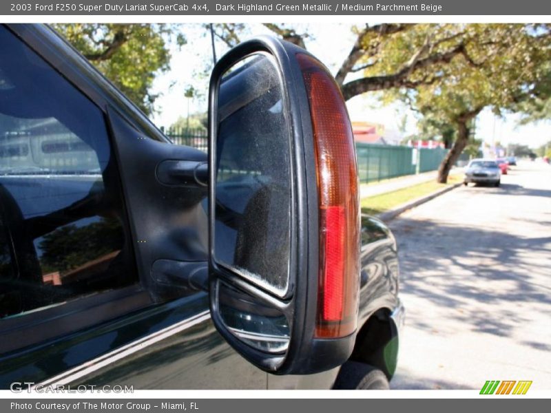 Dark Highland Green Metallic / Medium Parchment Beige 2003 Ford F250 Super Duty Lariat SuperCab 4x4