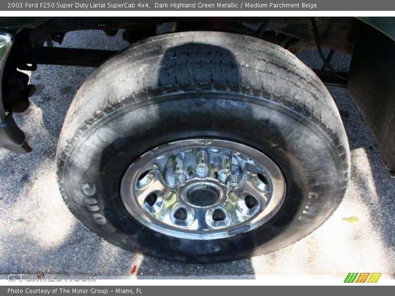 Dark Highland Green Metallic / Medium Parchment Beige 2003 Ford F250 Super Duty Lariat SuperCab 4x4