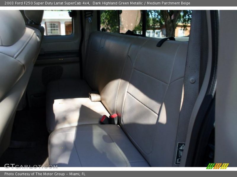 Dark Highland Green Metallic / Medium Parchment Beige 2003 Ford F250 Super Duty Lariat SuperCab 4x4
