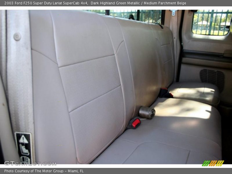 Dark Highland Green Metallic / Medium Parchment Beige 2003 Ford F250 Super Duty Lariat SuperCab 4x4