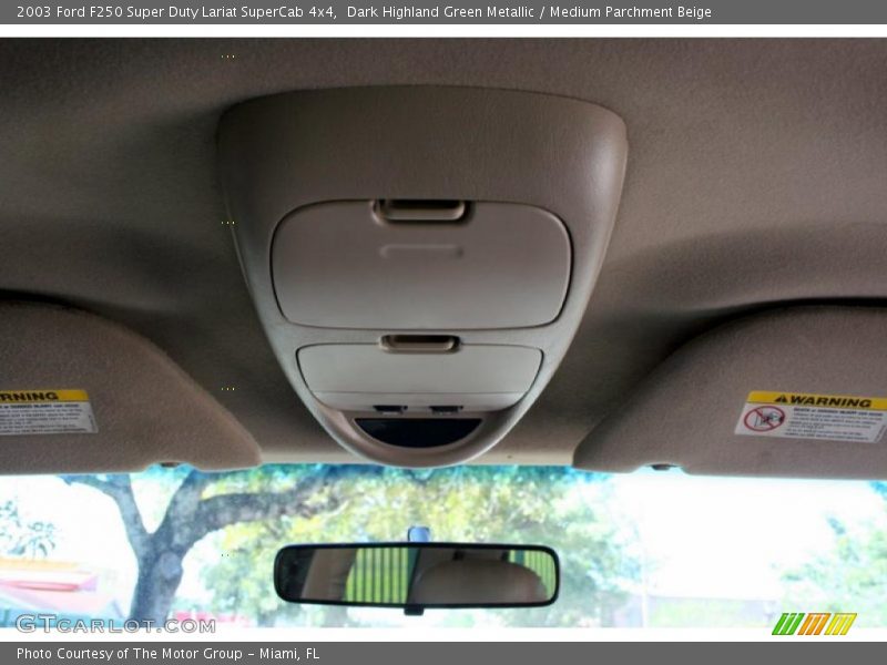 Dark Highland Green Metallic / Medium Parchment Beige 2003 Ford F250 Super Duty Lariat SuperCab 4x4