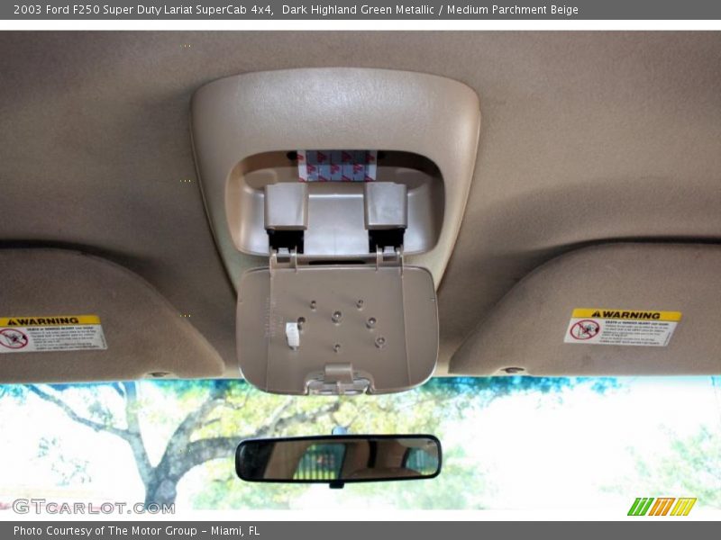 Dark Highland Green Metallic / Medium Parchment Beige 2003 Ford F250 Super Duty Lariat SuperCab 4x4
