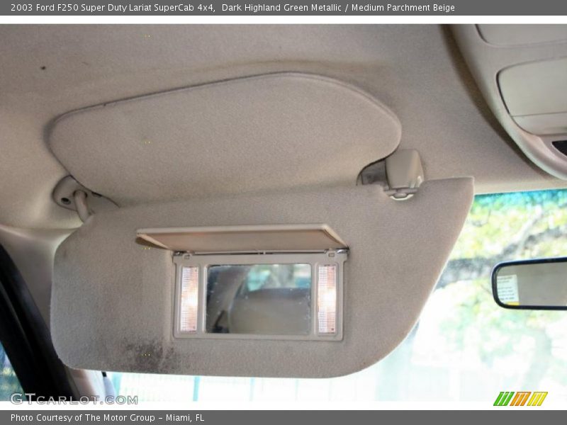 Dark Highland Green Metallic / Medium Parchment Beige 2003 Ford F250 Super Duty Lariat SuperCab 4x4