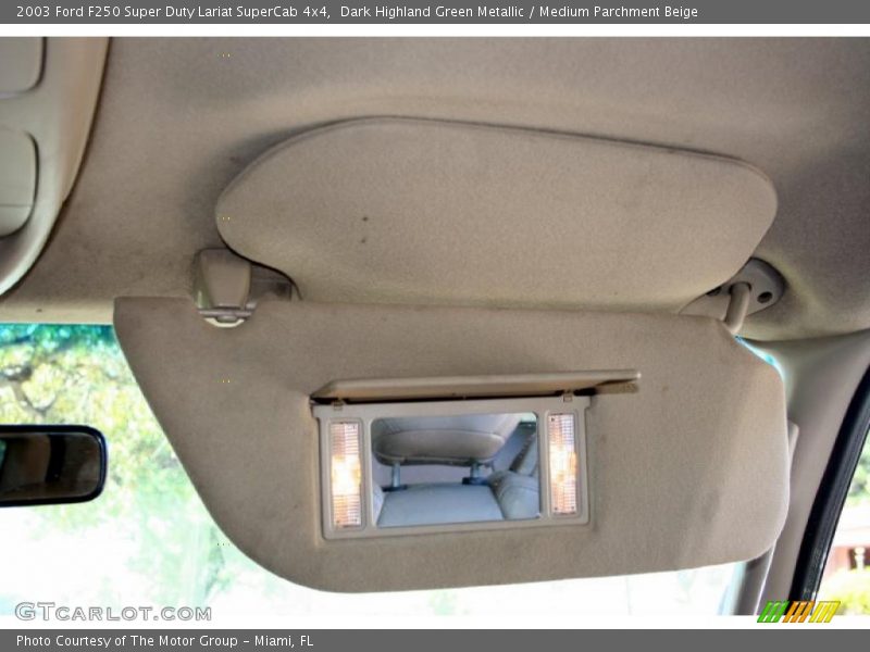 Dark Highland Green Metallic / Medium Parchment Beige 2003 Ford F250 Super Duty Lariat SuperCab 4x4