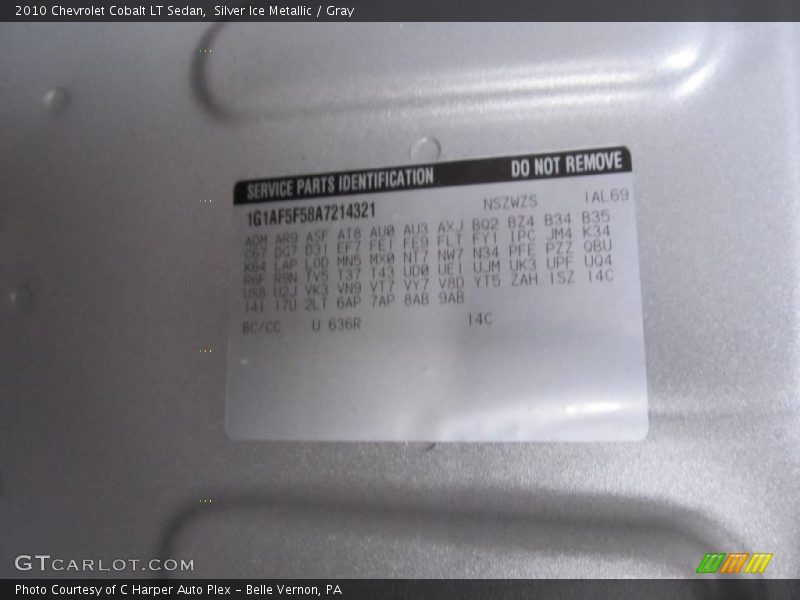 Silver Ice Metallic / Gray 2010 Chevrolet Cobalt LT Sedan