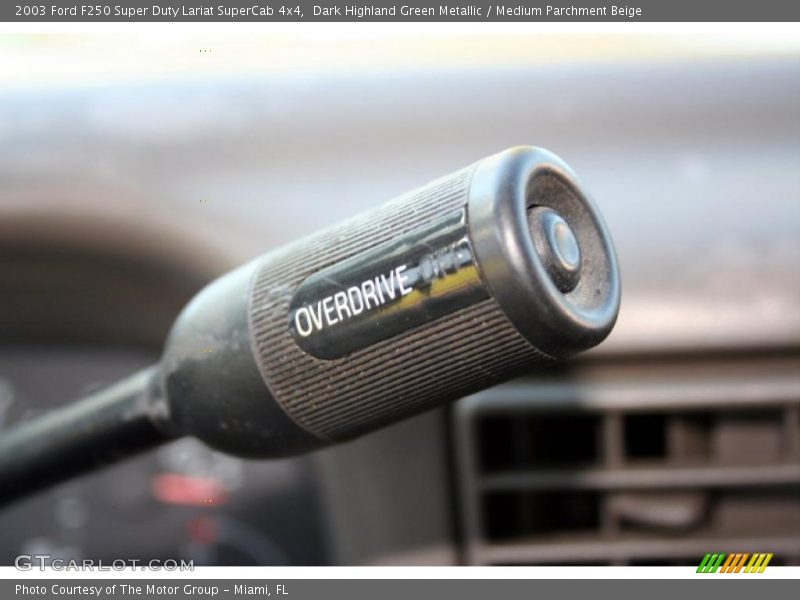 Dark Highland Green Metallic / Medium Parchment Beige 2003 Ford F250 Super Duty Lariat SuperCab 4x4