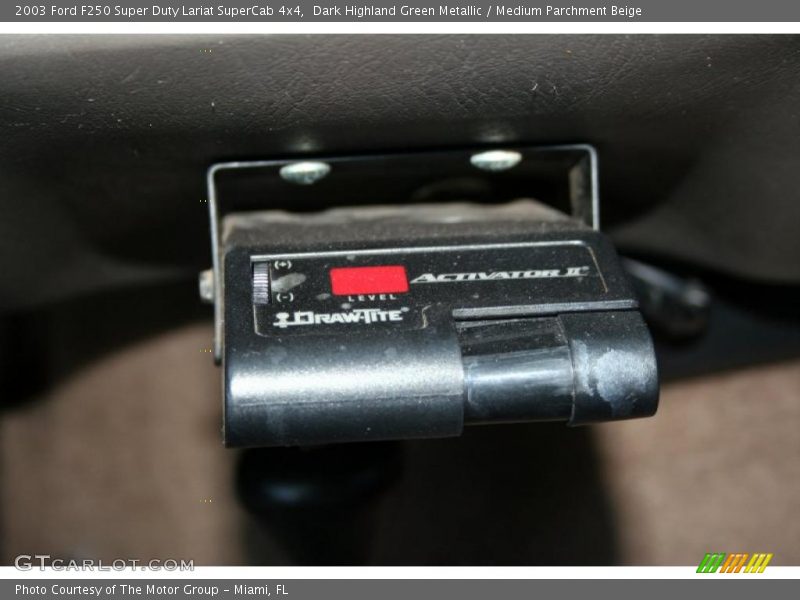 Dark Highland Green Metallic / Medium Parchment Beige 2003 Ford F250 Super Duty Lariat SuperCab 4x4