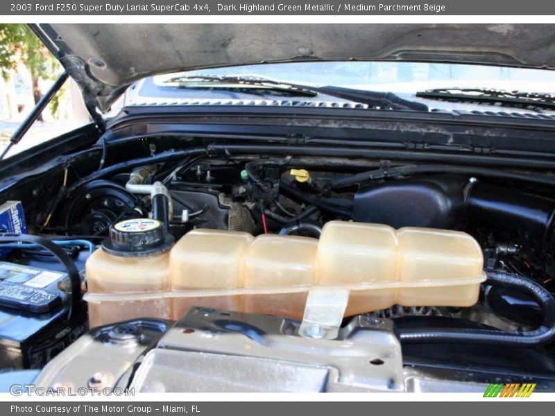 Dark Highland Green Metallic / Medium Parchment Beige 2003 Ford F250 Super Duty Lariat SuperCab 4x4